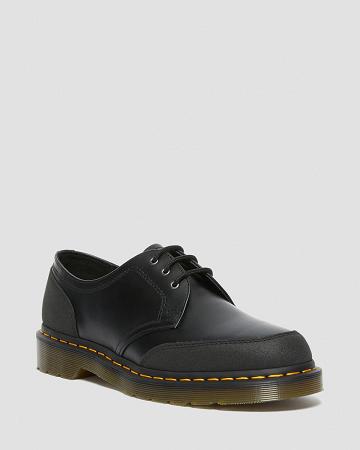 Dr Martens 1461 Guard Panel Læder Oxford Sko Dame Sort | DK 348EBC